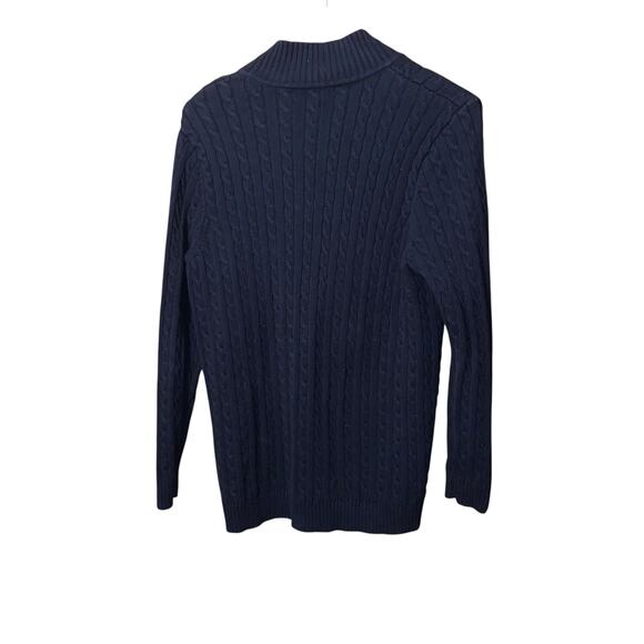 Lauren Ralph Lauren Sweater 1x Crest Dark blue 1/4 Zip Up Embroidered Logo LRL - Picture 4 of 6